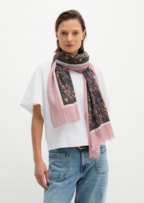 Schal mit Allover-Print — Bright Pink