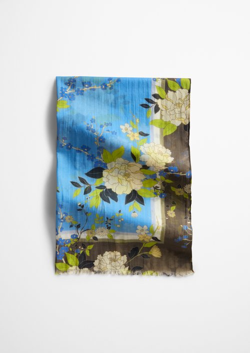 Schal mit Allover-Print — Medium Blue
