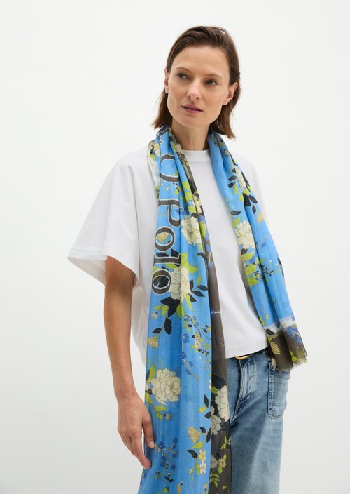 Schal mit Allover-Print — Medium Blue
