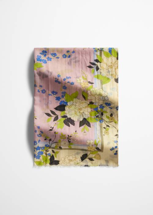 Schal mit Allover-Print Light Pink in Frontalansicht