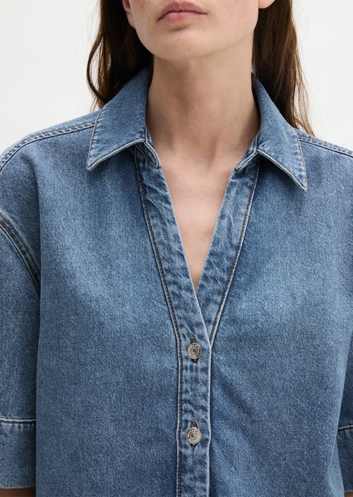 Regular denim blouse — Medium Blue