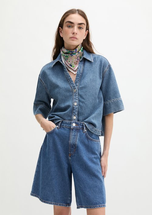 Regular denim blouse — Medium Blue