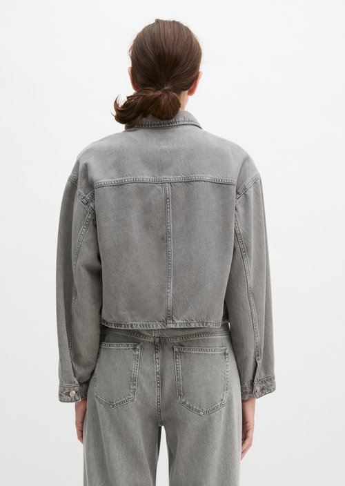 Relaxed denim jacket — Light Grey (alternate view)