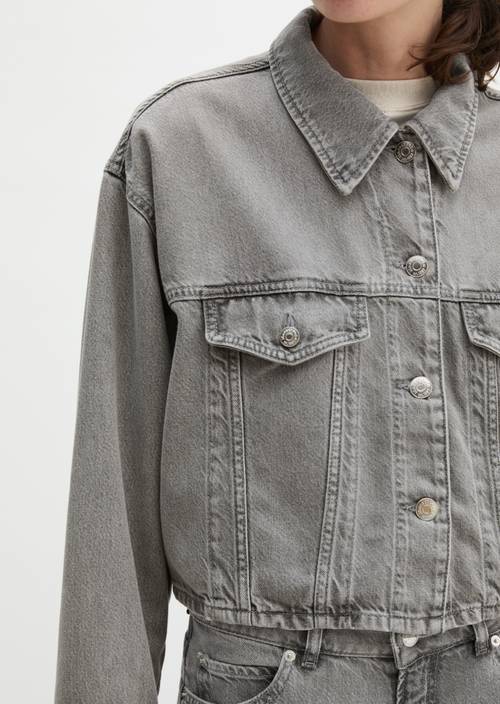 Relaxed denim jacket Light Grey in detail view
