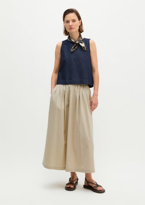 Regular denim blouse top — Dark Blue