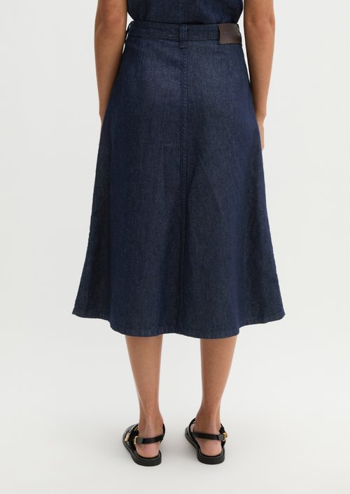 Flared denim skirt — Dark Blue (alternate view)