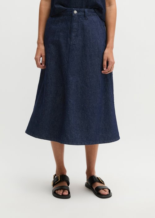 Flared denim skirt — Dark Blue