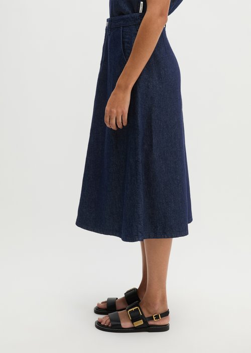 Flared denim skirt — Dark Blue