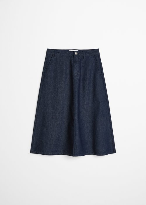 Flared denim skirt — Dark Blue