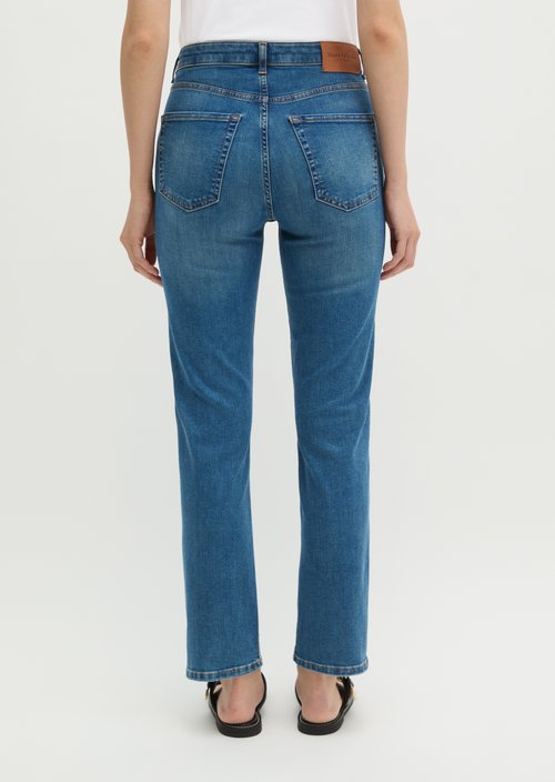 Jeans model Linde straight cropped — Medium Blue