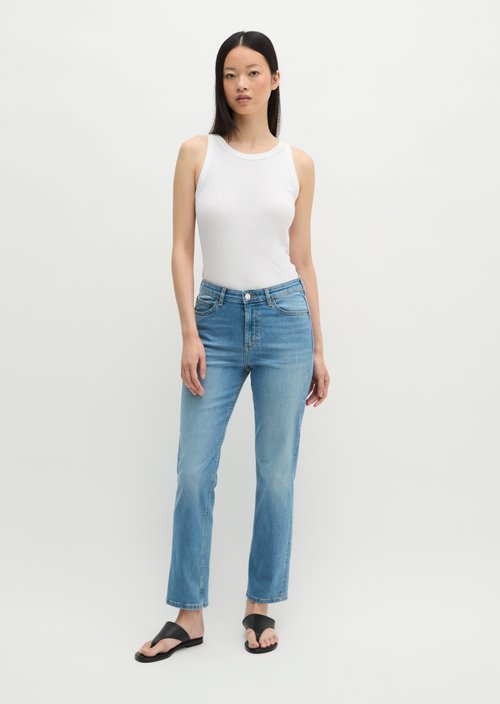 Jeans model Linde straight cropped — Light Blue