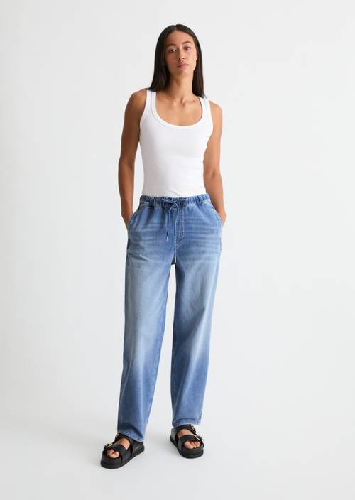 Jeans joggpants relaxed cropped Light Blue en vue de face