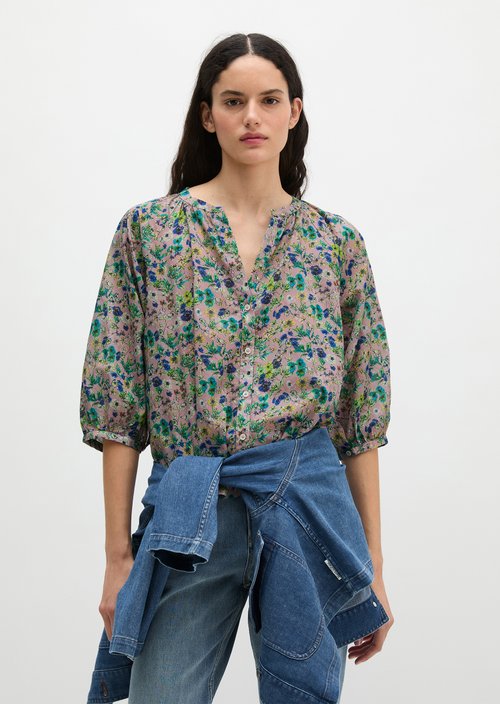 Relaxed print blouse — Light Pink