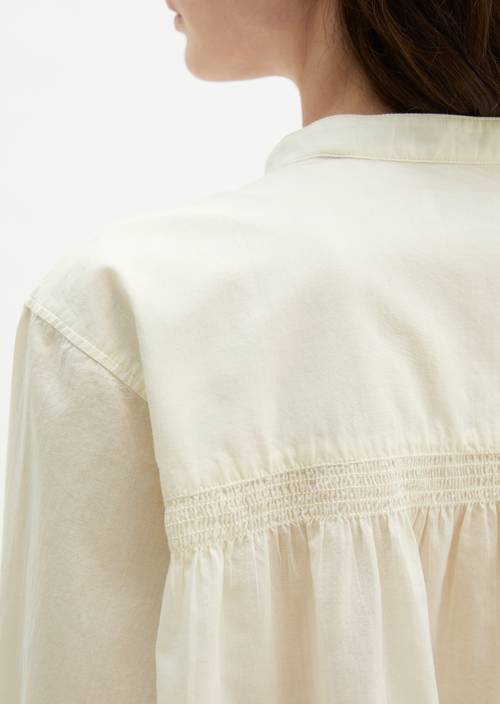 Bluse relaxed White Cotton in Detailansicht
