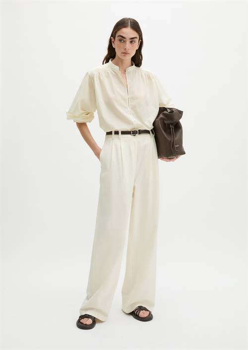 Bluse relaxed White Cotton in Frontalansicht