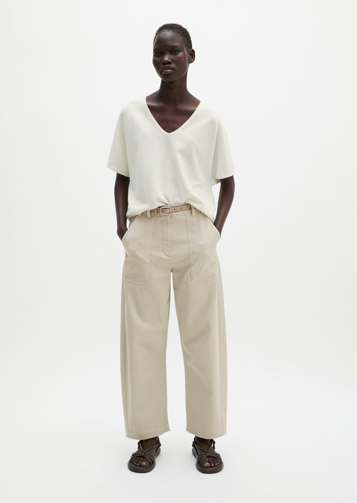 Short sleeve sweater loose — White Cotton
