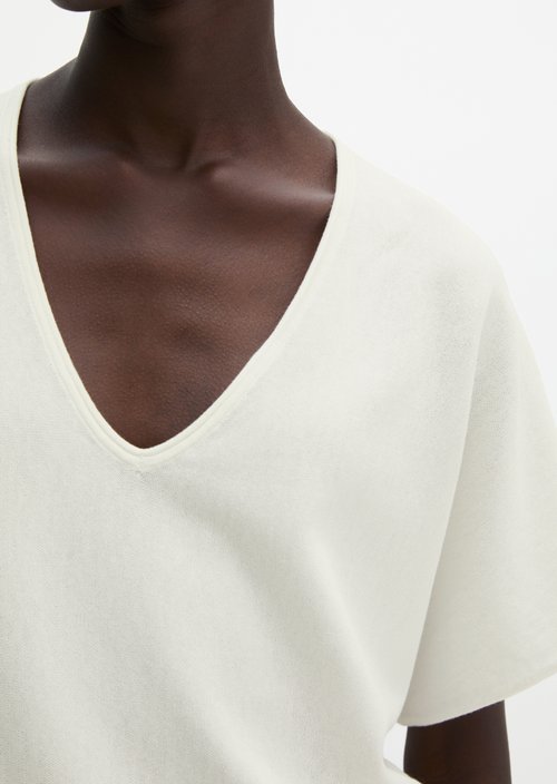Short sleeve sweater loose — White Cotton