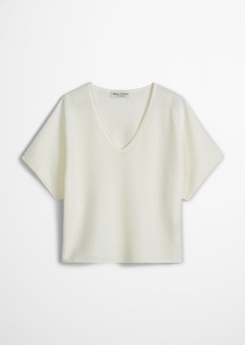 Short sleeve sweater loose — White Cotton