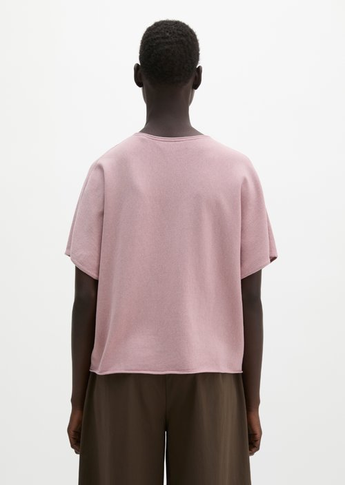 Short sleeve sweater loose — Mild Rose