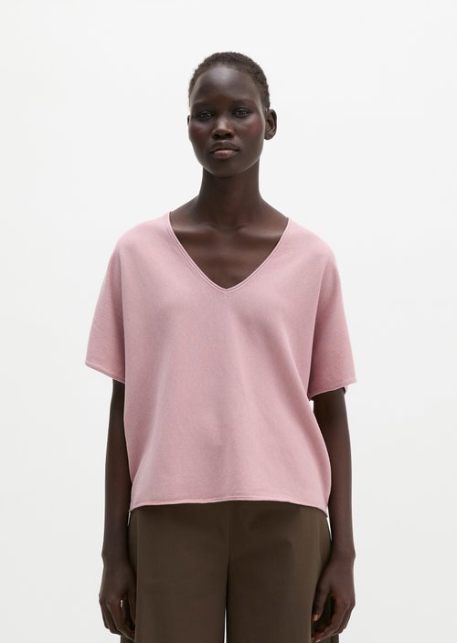Short sleeve sweater loose — Mild Rose
