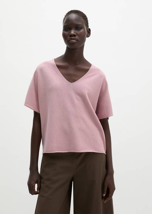 Kurzarm-Pullover loose Mild Rose in Frontalansicht