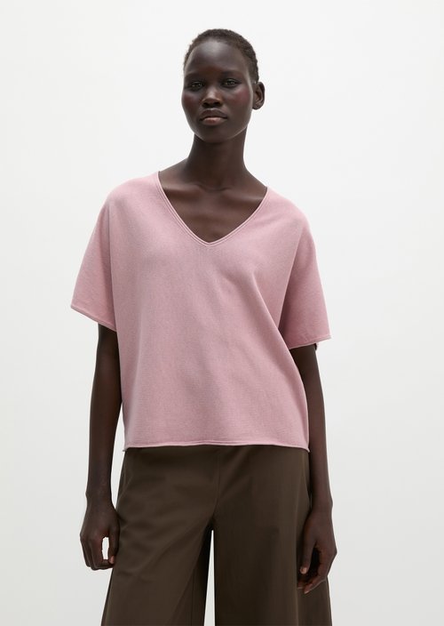 Short sleeve sweater loose — Mild Rose