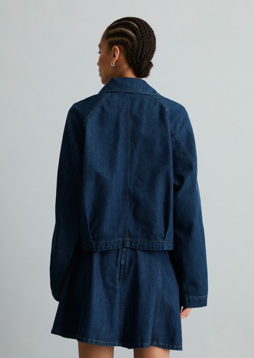 Cropped trench coat — Dark Blue