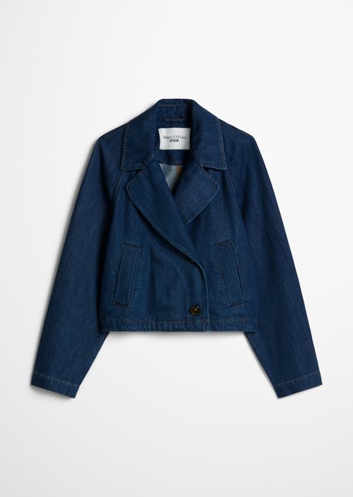 Cropped trench coat — Dark Blue