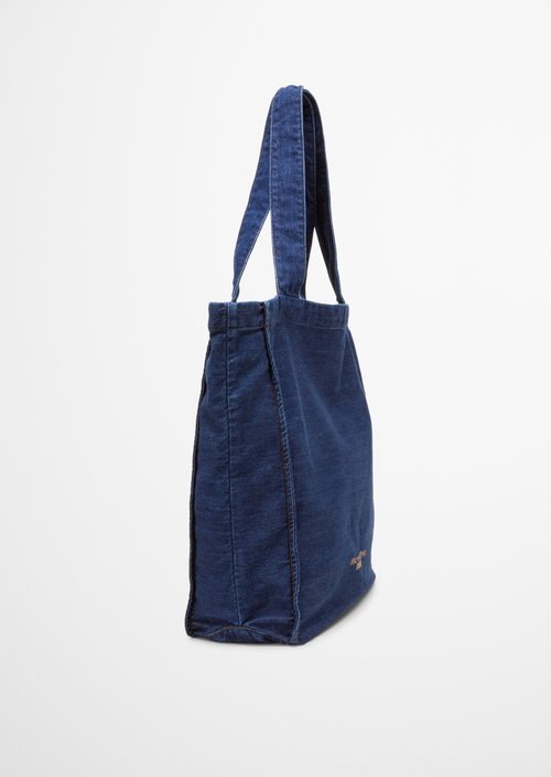 Large Denim Tote — Dark Blue