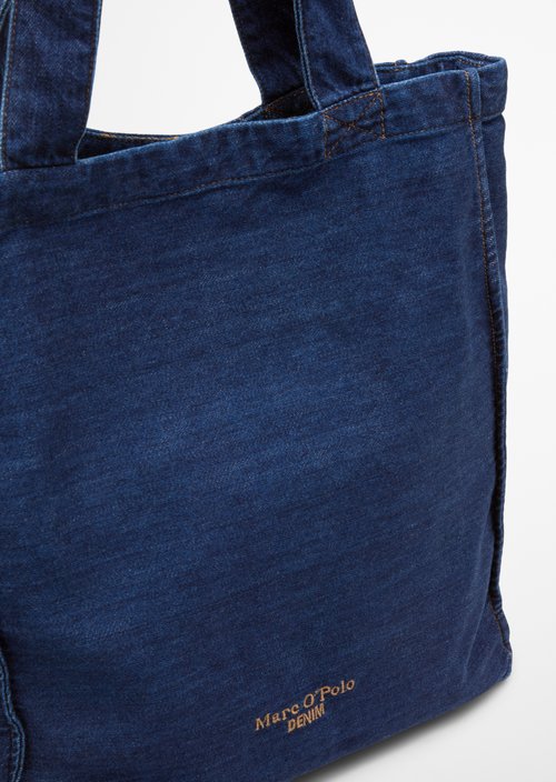 Large Denim Tote — Dark Blue