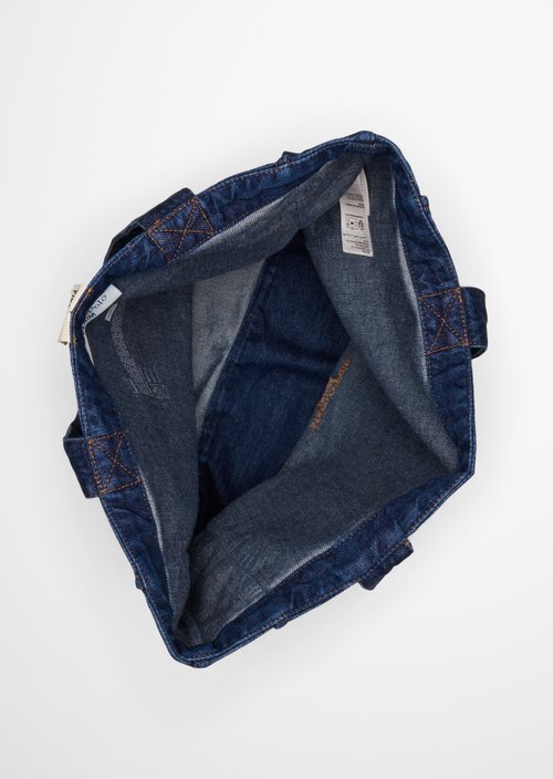 Large Denim Tote — Dark Blue