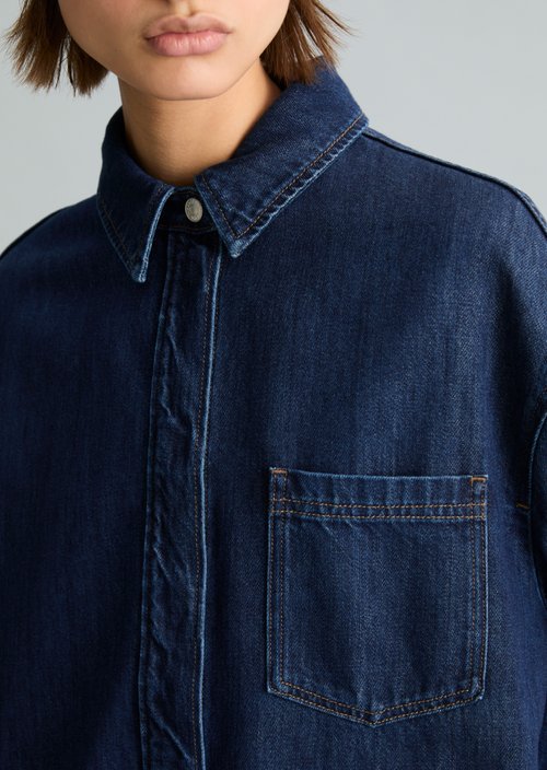 Shirt-style dress — Dark Blue