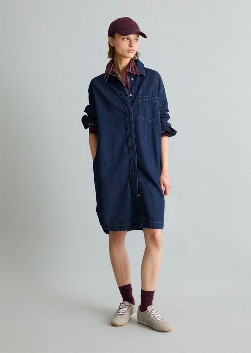 Shirt-style dress — Dark Blue