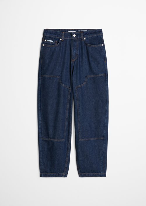 Jeans, Stine Model, Relaxed Barrel Cropped — Dark Blue