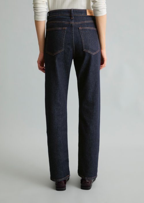 Olina Straight-Leg Jeans — Dark Blue