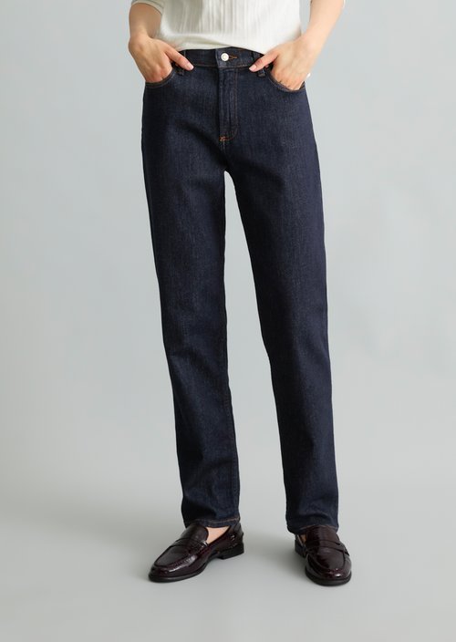 Olina Straight-Leg Jeans — Dark Blue