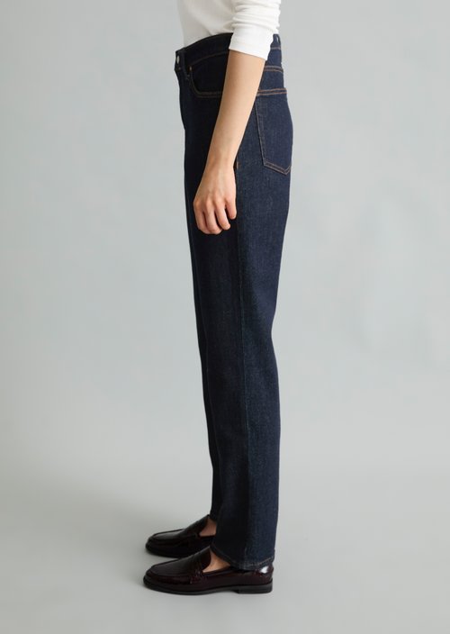 Olina Straight-Leg Jeans — Dark Blue