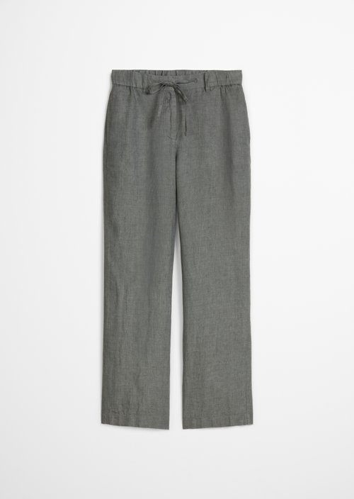 Straight linen trousers — Slate Grey Melange