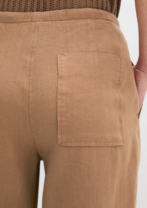 Straight linen trousers — Burnt Brown