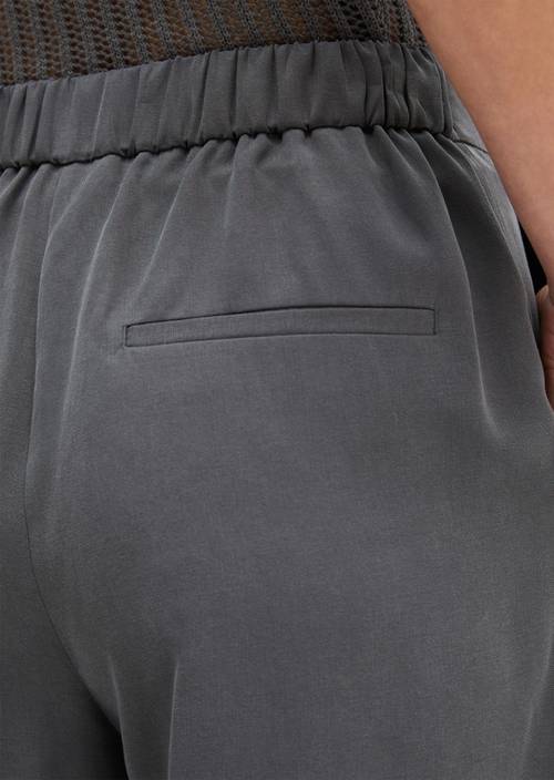 Pull-on culotte wide Oxide Grey in detail view