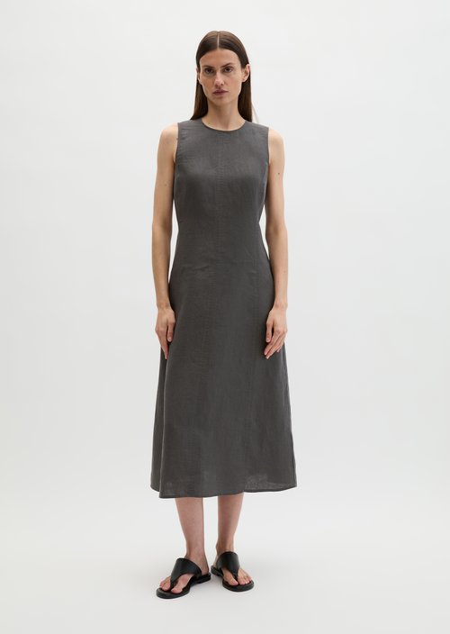 Linen dress shaped — Oxide Grey