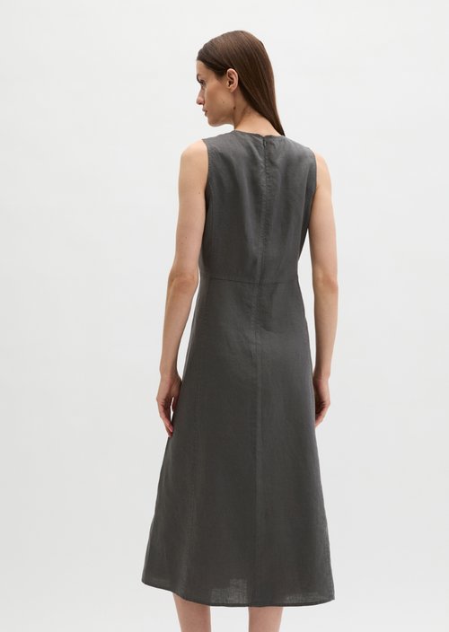 Linen dress shaped — Oxide Grey
