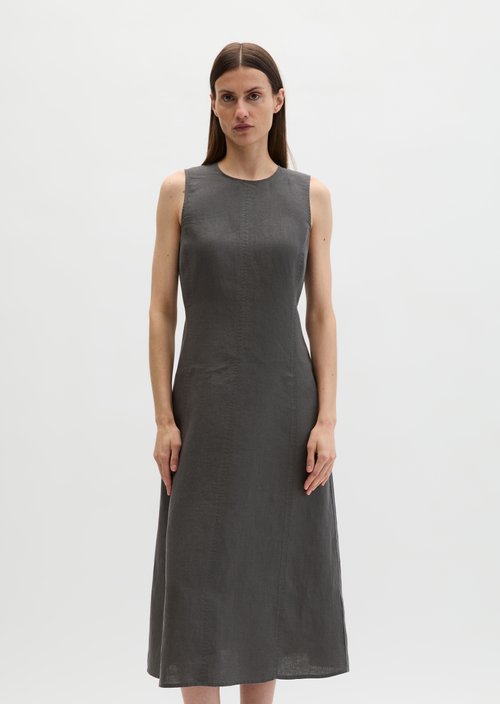Linen dress shaped — Oxide Grey