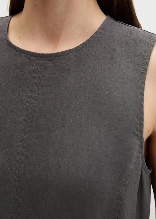 Linen dress shaped — Oxide Grey