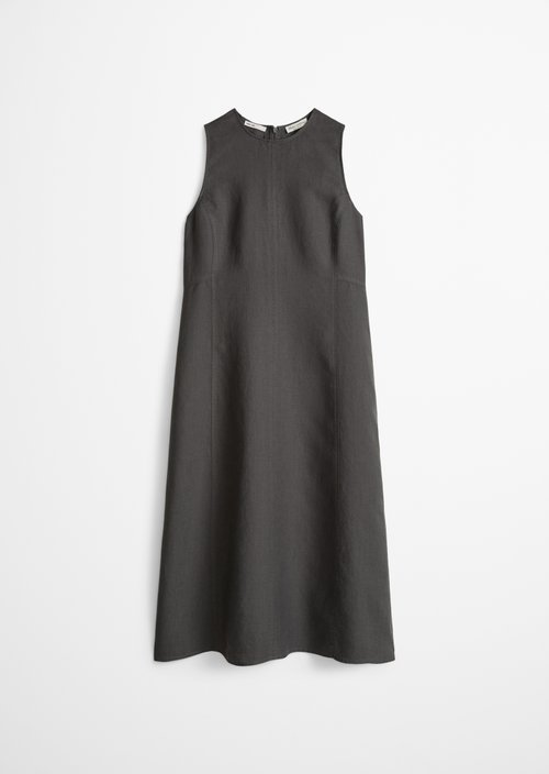 Linen dress shaped — Oxide Grey