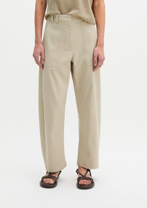 Barrel Pants — Linen Beige