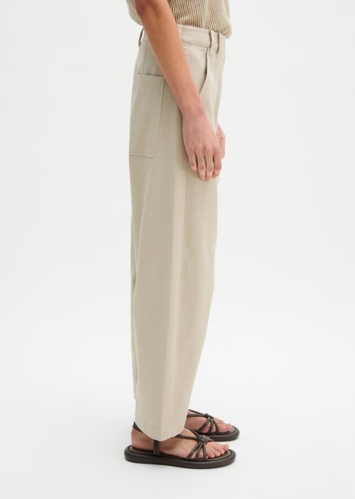Barrel Pants — Linen Beige