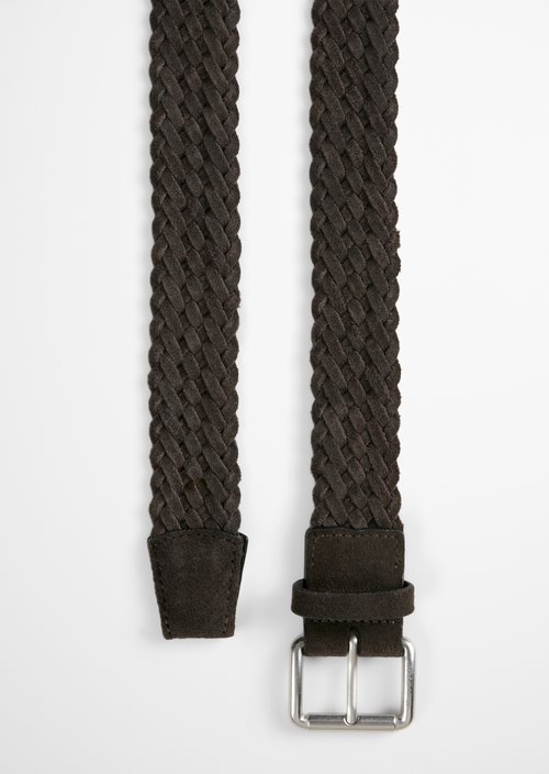 Vince Braided Belt — Burnt Coffee