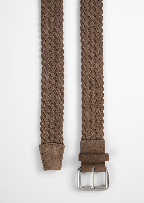 Vince Braided Belt — Faded Brown