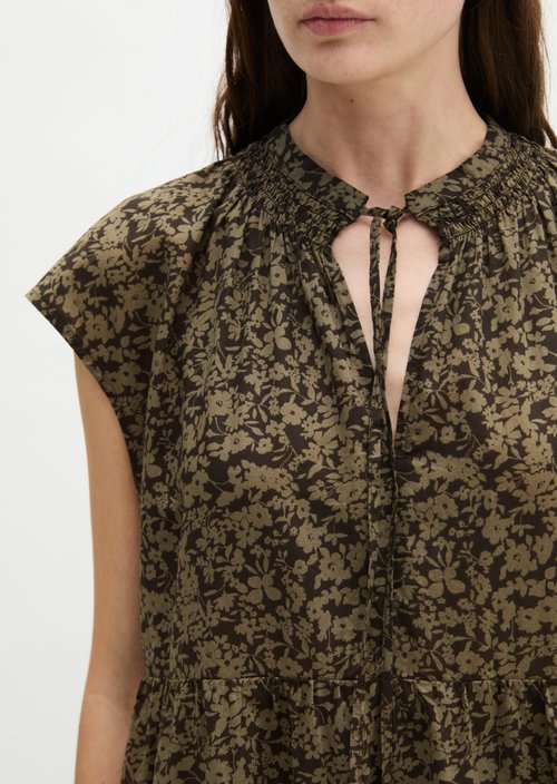 A-Line Tiered Dress — Medium Brown